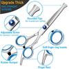 5 in 1 Upgraded Thicken Dog Grooming Scissors, Professional Dog Scissors for Grooming with Safety Round Tips, Lengnoyp Stainless Steel Thinning