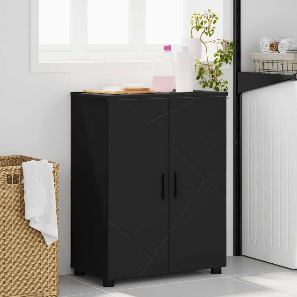 Bathroom Storage Cabinet with Door Black 60 X 35 X 80 Cm