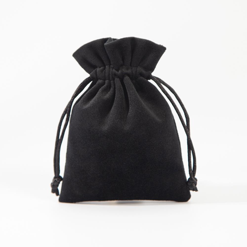 

1 шт. бархатная сумка на шнурке 9*15 см замшевая фланелевая подарочная сумка для хранения косметики органайзер 9x15cm чёрный