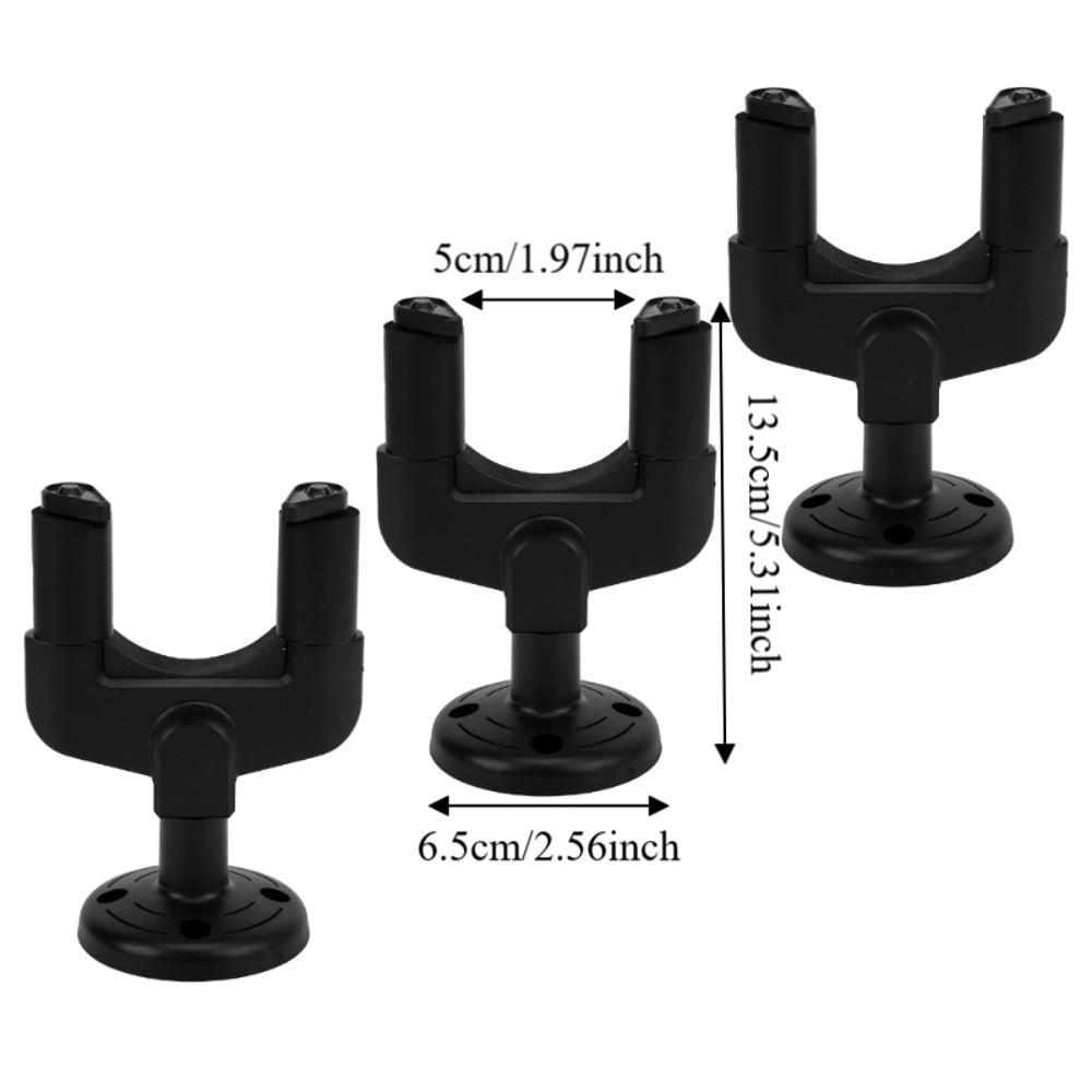 3PCS ABS Guitar Wall Hanger Black Guitar Hangers Durable Guitar Wall Hooks Guitar