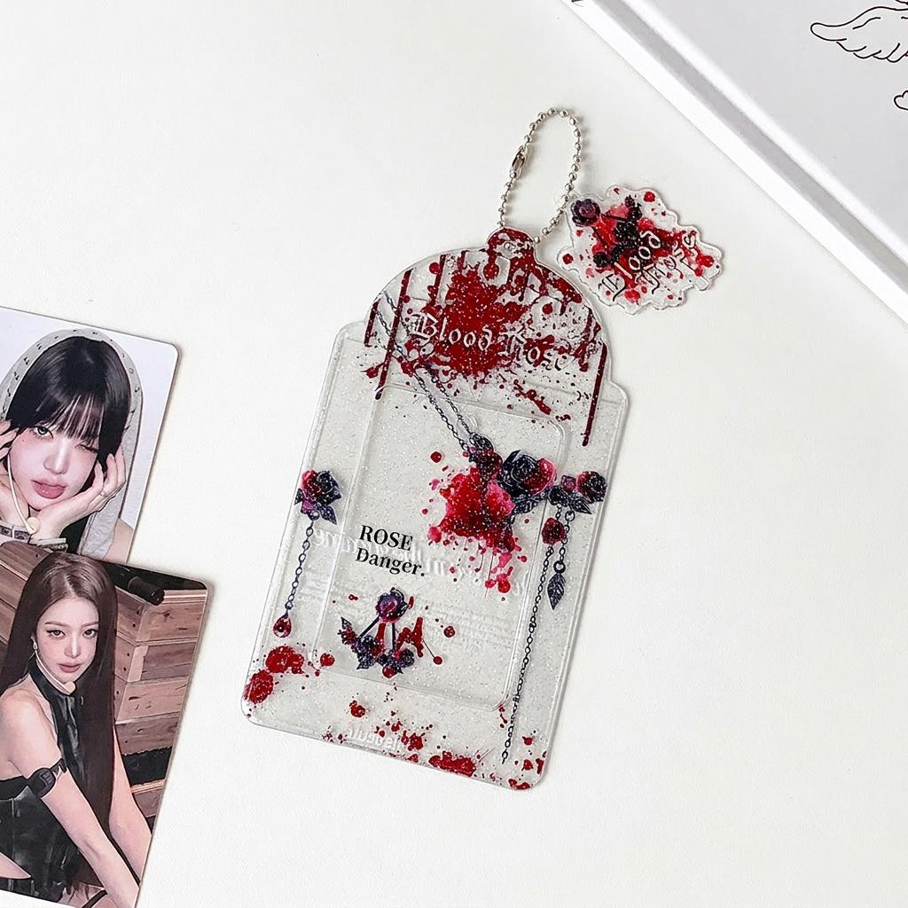 Pvc Card Holder Decorative Gothic Photo Card Protector Instax Photo Keychain Lightweight Transparent Id Holder For Concerts Fan