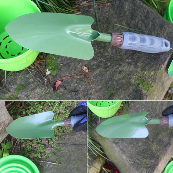 Gardening Leaf Rake Metal Handheld Trowel Dual Use Hoe with Ergonomic Handle Gardening Tool for Lawn Field Soil Loosening Digging