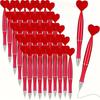 12 Red Heart-shaped Ballpoint Pens, Suitable for School, Office, Romantic Writing, Wedding Guest Books, Valentine's Day
