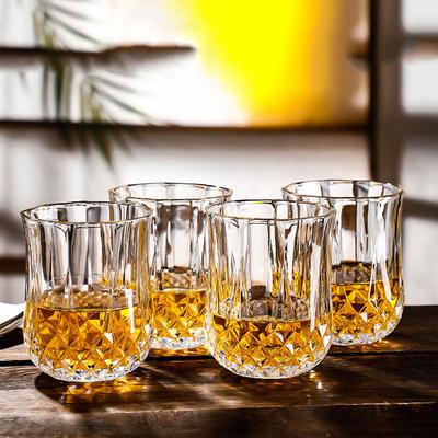 4pcs Wine Glass Set Diamond Painting Juice Cup Household Party Whiskey Cups Drinking Glasses Drinkware Transparent Wedding Gifts