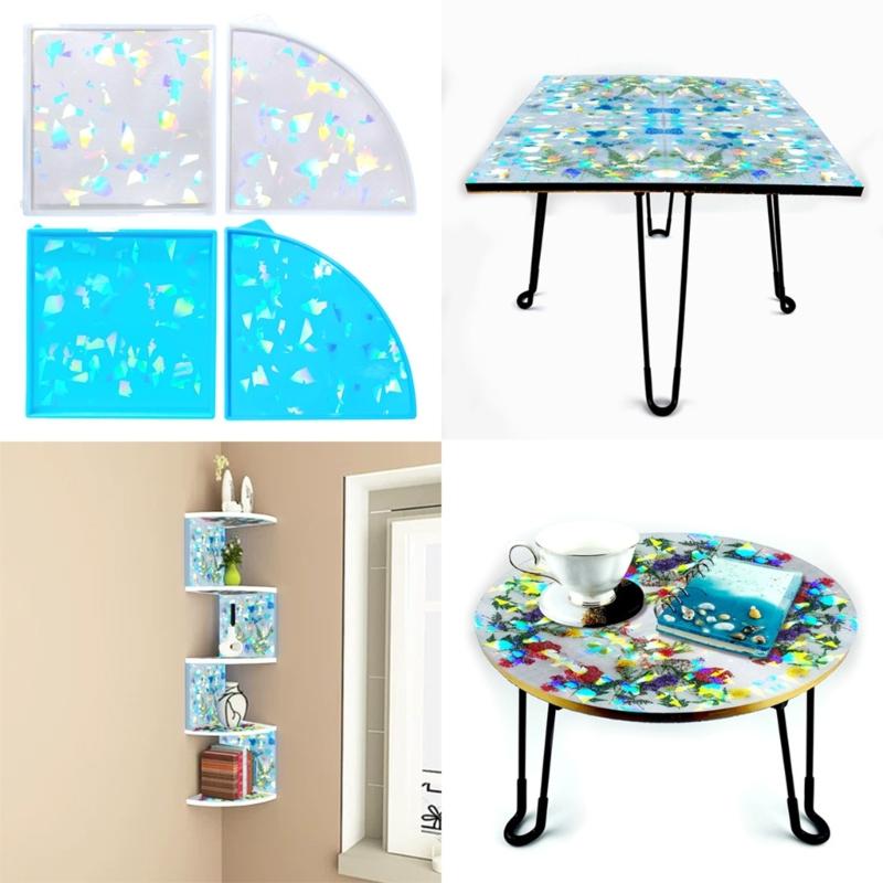 1 Set Vielseitige Silikon-Gussform für Vitrine, modulare Tisch-Bastelformen, Formen, Möbelbau-Werkzeug