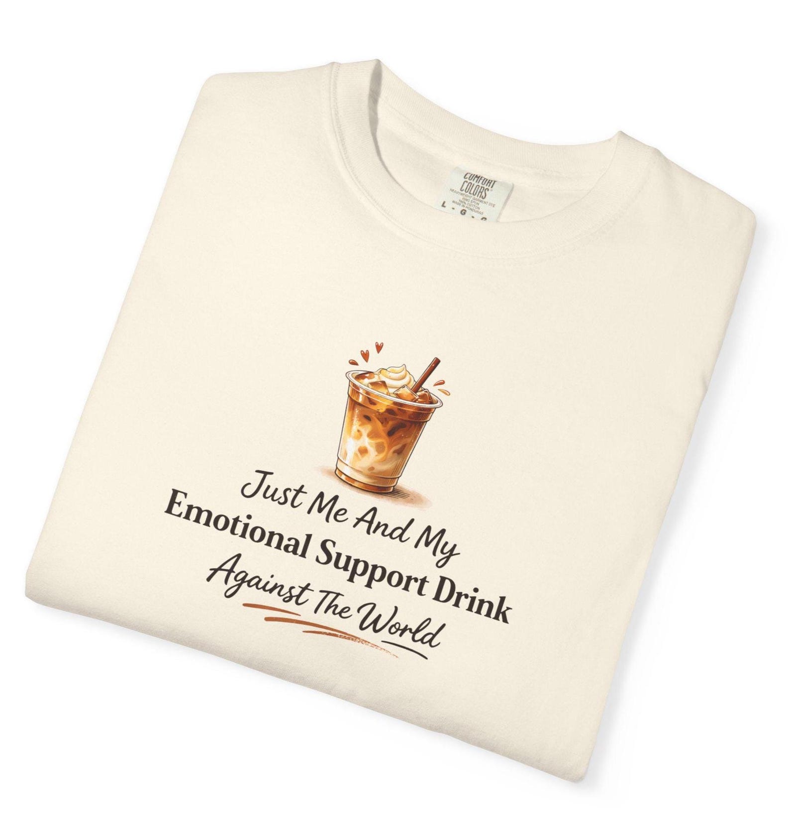 Plus Size Emotional Support Drink T-Shirt, Comfort Colors Shirt, Iced Coffee Lover Tee for Plus Size Women, Cute Coffee Shirt Gift For Her XL