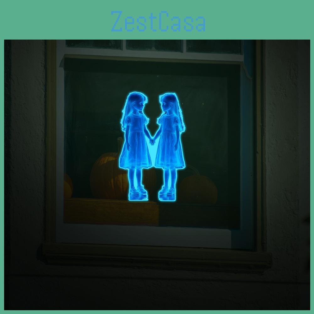 Night Glow Halloween Wall Sticker With Girl Holding Hands For Living Room Decor