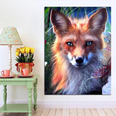Adesivi Animale Volpe Pittura Diamante Punto Croce Decorazione Parete Ricamo Diamante 5D Motivo Volpe