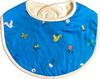 Organic Print Cotton Reversible Baby Bib - Frolic Blue