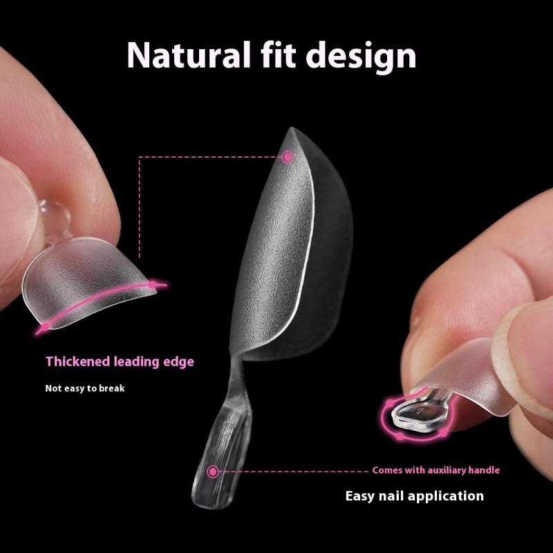 100Pcs Kids False Nails Press On Nails Coffin Artificial Nails Clear Fake Nail Tips For Extension Manicure Tool