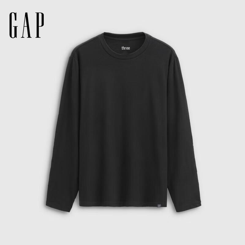 Gap Unisex 2025 Fall Comfortable Round Neck Knit Long-Sleeve T-Shirt 788416