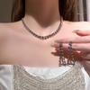 Elegante Set Collana e Orecchini con Nappa e Diamanti a Goccia d'Acqua per Donna