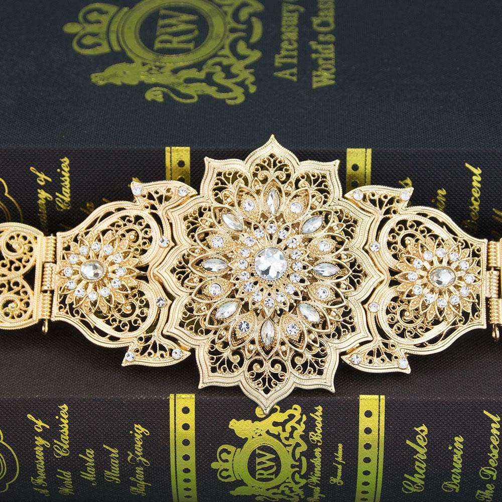 Poyasa Fashion Caucasus Women Dress Belt Metal Waist Chain Adjustable Length Arabic Bridal Wedding Jewelry Waistband