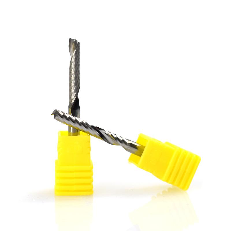 Coadă 3.175/4/6/8/10/12mm Freză frontală cu un singur tăiș, Freze spiralate pentru tăiat PVC/Lemn/Plastic 1 Tăiș Freză CNC