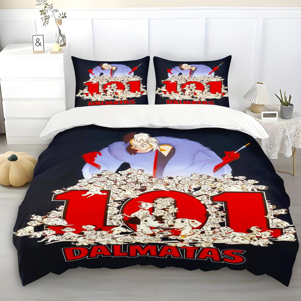 Cartoon Duvet Cover 101 DALMATAS Anime Cruella Duvet Printed Comforter, 100% Polyester, Warmth Bedding, Warm , Quilt Cover
