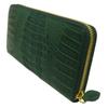 Santa Maria Genuine Leather Men's and Women's Long Wallet with Zipper, Green