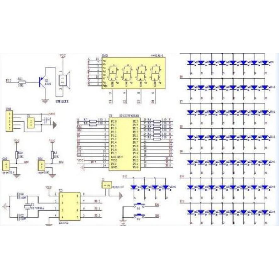 DIY Rotating Digital LED Display Module Alarm Electronic Digital Clock Kit 51 SCM Learning Board 5V DS1302