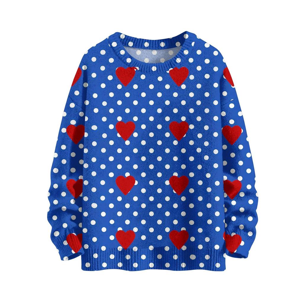 Men's Print Faux Sweater, Crewneck Sweatshirt, Loose Long-sleeved Top