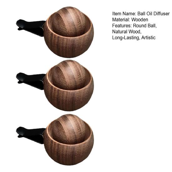 Wooden Essential Oil Diffuser Round Ball Aromatherapy Diffuser Natural Walnut Passive Oil Diffuser for Home Car Yoga Hall