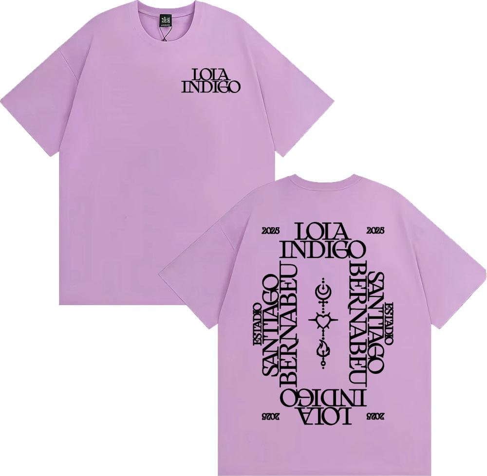 Singer Lola Indigo 2025 Tour Letters Print T Shirt Men Women's Clothing Fashion Aesthetic T-shirts Summer Casual Comfort T-shirt