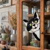 Sunlight Catching Cat Sticker Stained Glass Window Cling, Vintage Colorful Kitty Decal, Removable Static Decor for Door Wall Car, UV-Resistant