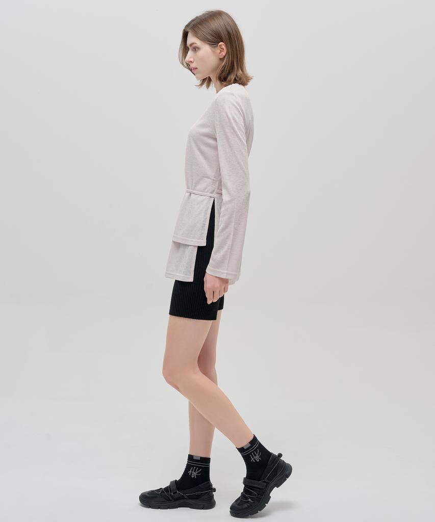 HYEYEONG KIM Double Layered Side Slit Top - Beige