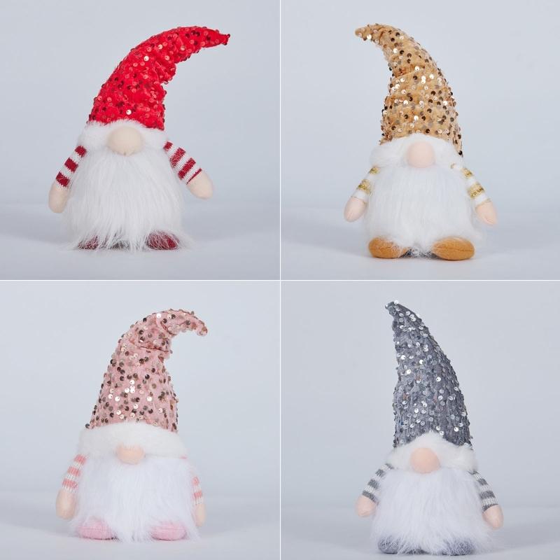 Christmas Plush Rudolph Animal Dwarf Doll Holiday Decoration Soft Fabric Festival Ornament for Home Office