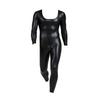 Tuta Body Shaper Uomo in Pelle Dimagrante Modellante a Manica Lunga per Fitness Yoga