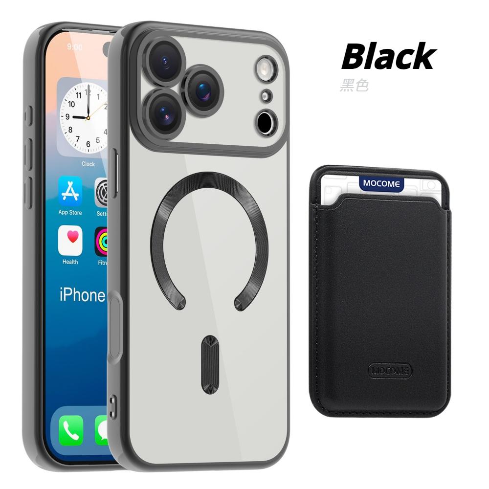 Magnetic Leather Transparent Flip Wallet Case For iPhone 17Air/16 pro Max 15 14/13/12/11 with Card Holder Bumper Bag Built-in Stand