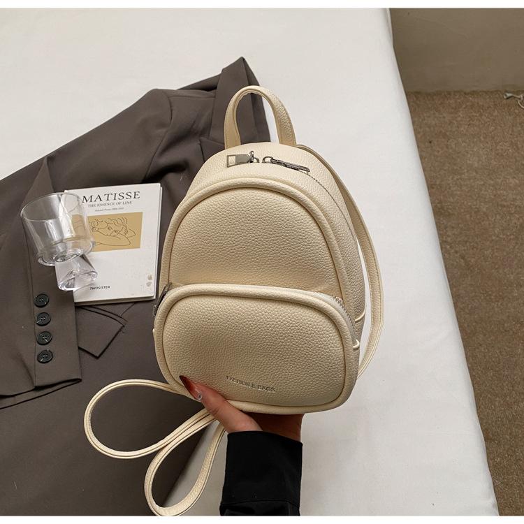 Fashion mini small bag women's new spring backpack simple texture travel small backpack
