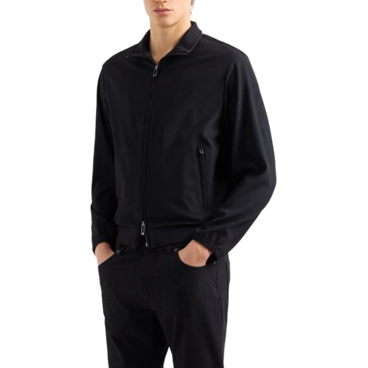 EMPORIO ARMANI Canneté Effect Stretch Full Zip Blouson EM001364-AF14076-UC001