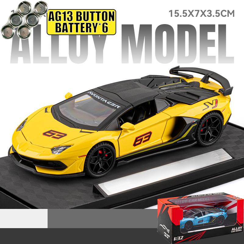 1:32 Aventador SVJ63 Super Sports Car Alloy Metal Diecast Model Car High Simulation Collectible Miniatures Home Decoration Gifts
