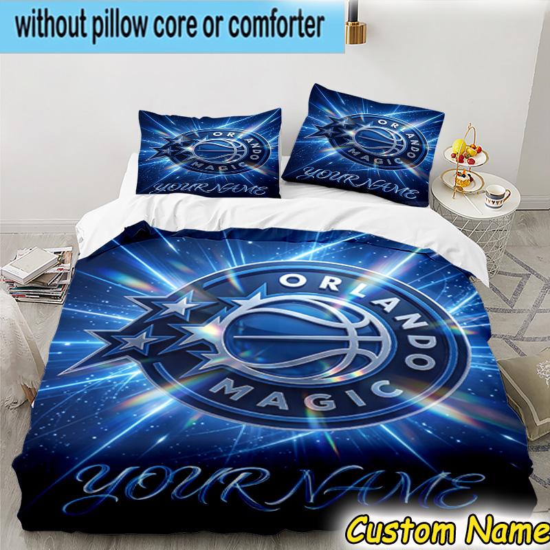 3pcs Custom Name basketball Orlando Logo Bedding Set Includes 1 Duvet Cover & 2 Pillowcases for All Seasons Dormitory Home Decor Christmas gifts