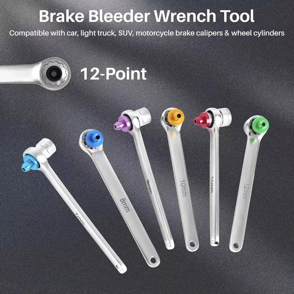 7PCS/SET 7 to 12mm Brake Bleeder Wrench Brake Fluid Bleeder Kit  Automotive Garage Use