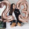 40" Rose Gold Slim Number Balloon - Aluminum Foil Decoration for Weddings, Parties, Birthdays
