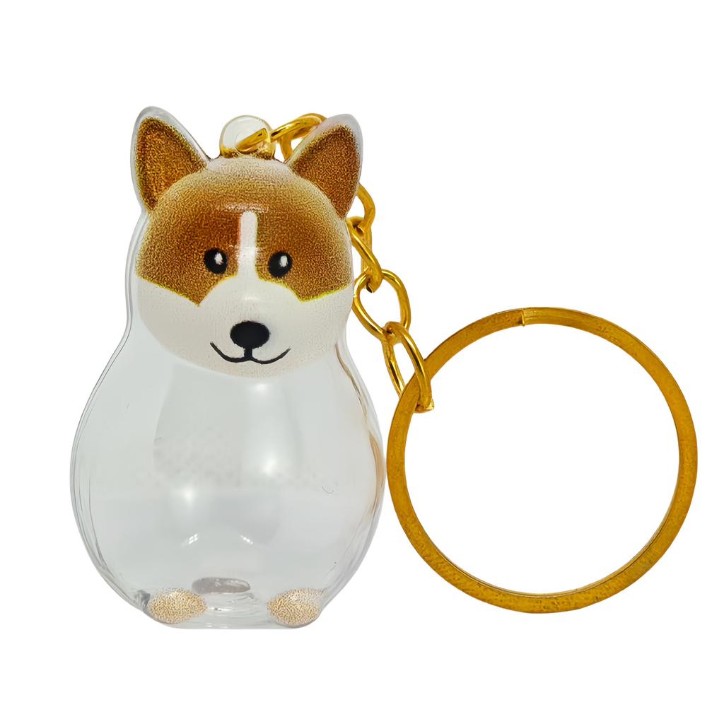 Clear Pet Hair Memorial Keychain Keepsakes For Dog Lover Furs Collector Box Jewelry Honored Beloveds Pet Bag Charm Gift