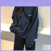 Fall Korean Style Letter Print Loose Fit Long Sleeve Sweatshirt For Women