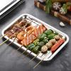 Edelstahl Küche Lagerung Tabletts Lebensmittel Flache Rechteckige Grill Obst Platte Gebäck Metall Gedämpfte Gericht Home Organizer