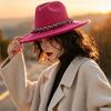 Dames Vintage Western Brede Rand Fedora Hoed Voor Reizen Fotoshoot