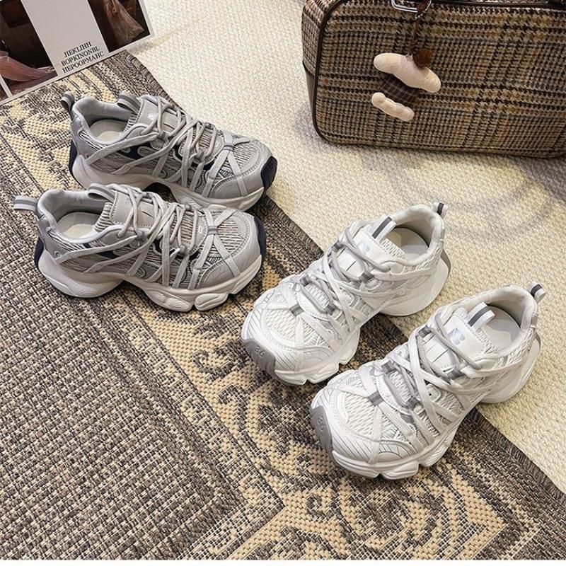Thick-soled Strap Dad Shoes Women's Spring New Small Men Grow Taller and Thinner Versatile and Lightweight Sports and Leisure Shoes