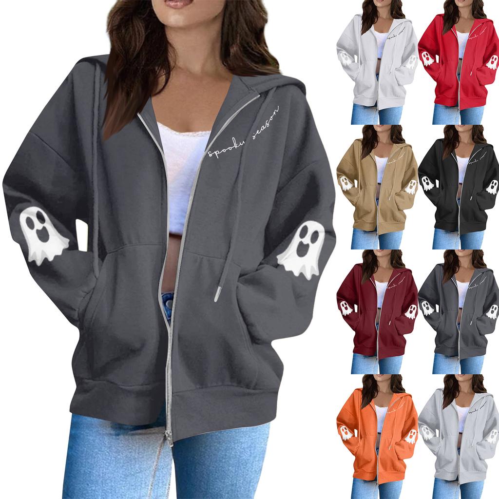 Women's Fashion Casual Long Sleeve Solid Color Hooded Sweatshirt Tops