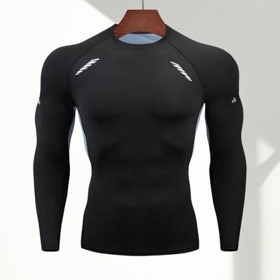 Men Sport Top Slim Fit High Elasticity O Neck Quick-drying Long Sleeves Slim Fit Compression Figure