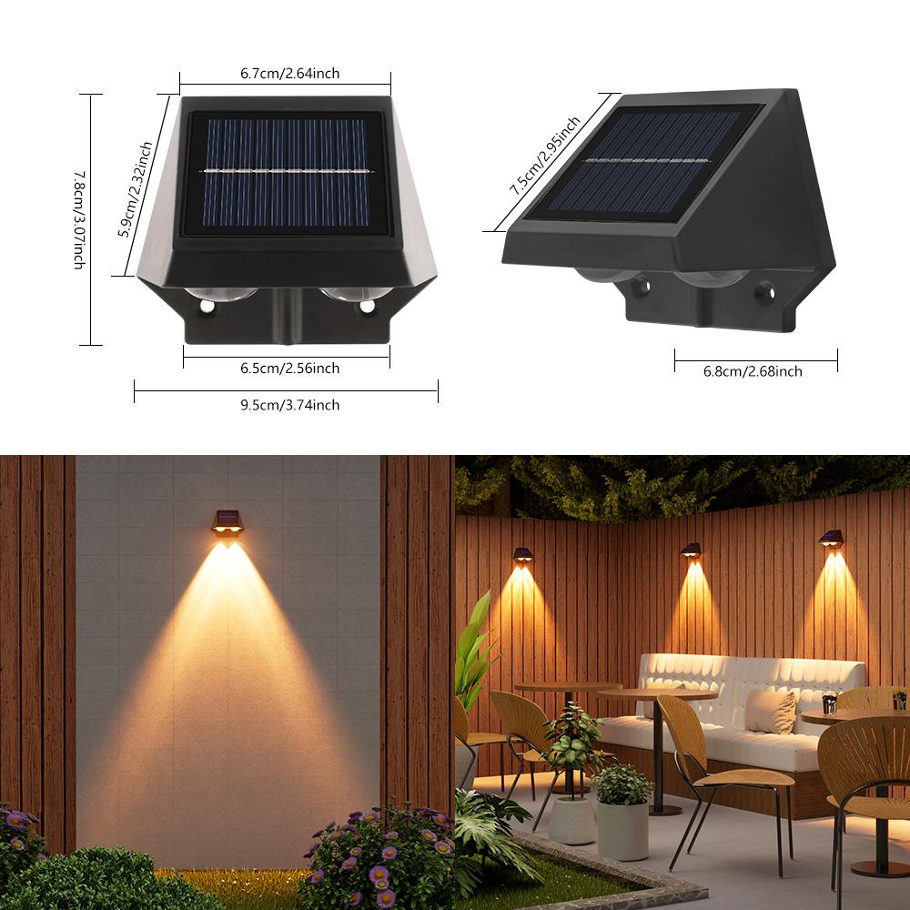 2/4pcs Solar Wall Light LED Fence Lamp Outdoor Garden Waterproof Lighting Warmlight for Courtyard Exterior Wall Decorative Light