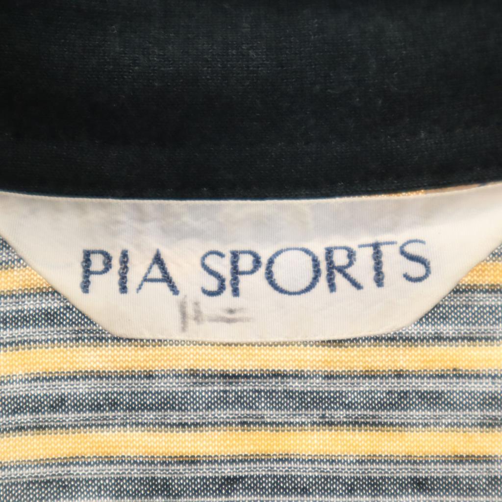 PIA SPORTS Border Pattern Short Sleeve Polo Shirt 4 Yellow Men's Used