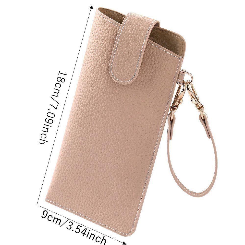 PU Leather Sunglasses Storage Bag Solid Color Hanging Sunglasses  Eyewear Accessories
