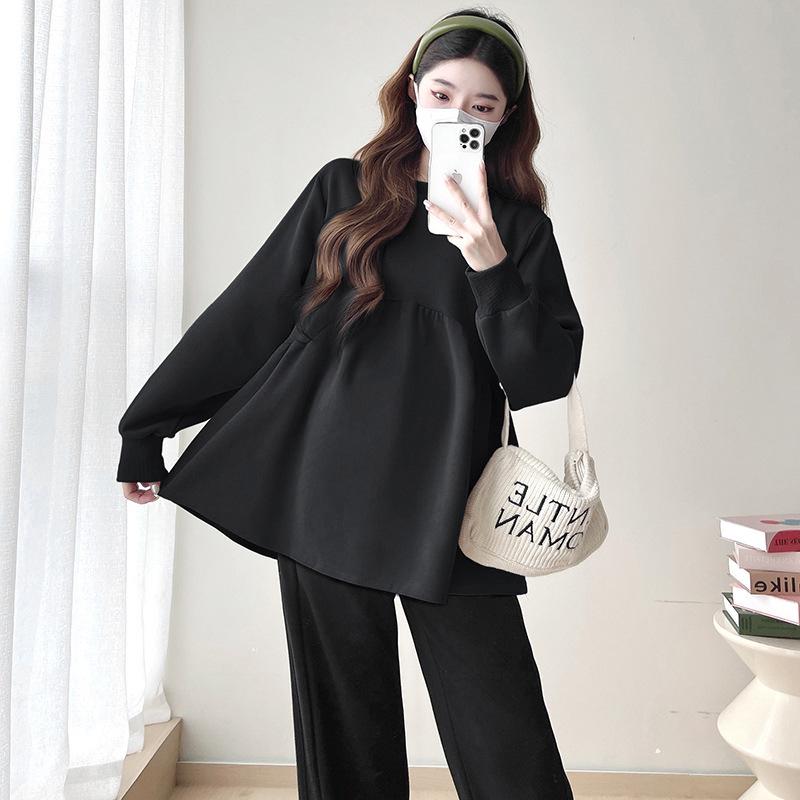New Versatile Maternity Sweatshirt - Loose Casual Long Sleeve, Age-Reducing Autumn/Winter Women's Top