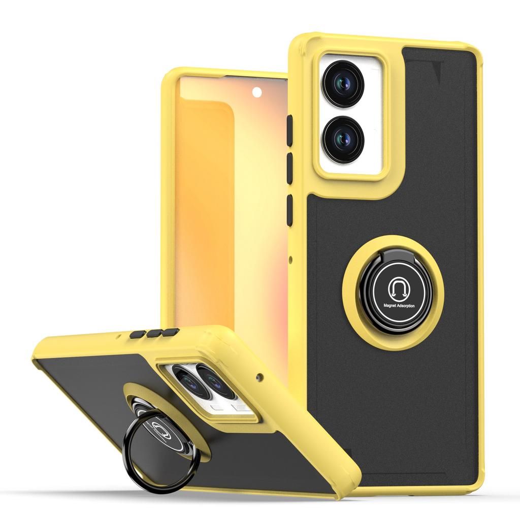 Armor Matte Case For Motorola Moto Edge 5G  Cover Ring Magnetic Holder Stand Shockproof Shell Fundas
