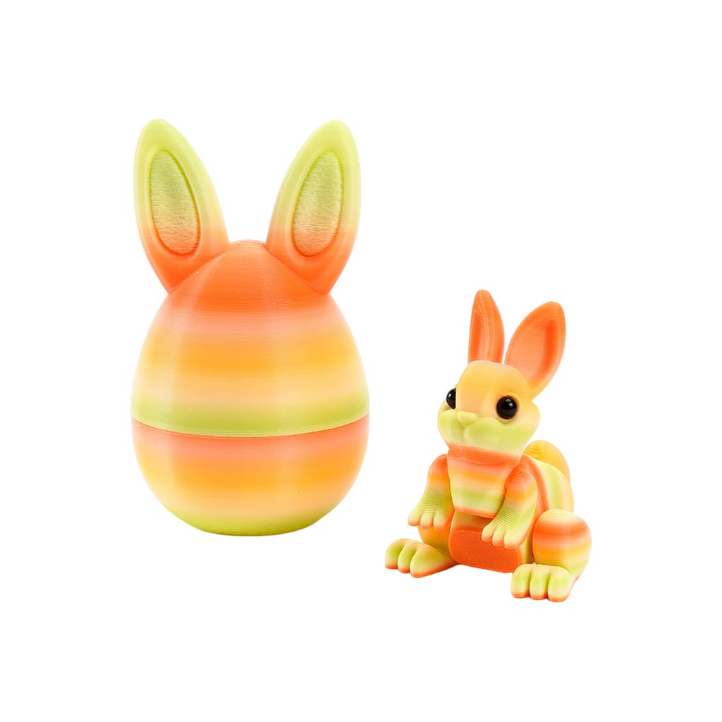 3D Printed Easter Eggs, Including A Bunny, Easter Surprise Bunny Eggs, 3D Printed Animals, Easter Basket Stuffing, Stress-relieving Toy Gifts.4pcs