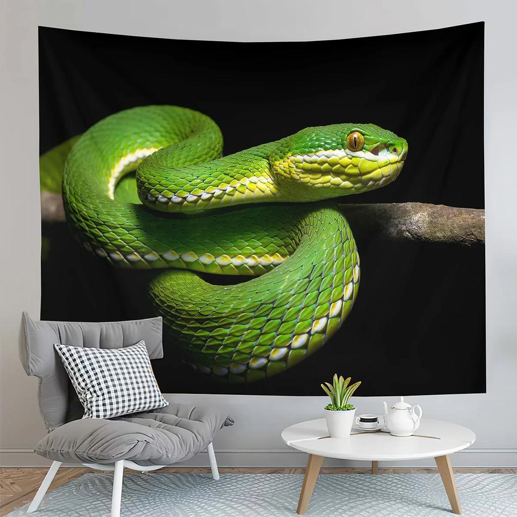 Fear Cobra Tapestry Reptiles Snake Tapestry Wildlife Illustration Tapestry Wall Hanging Home Living Room Bedroom Dorm Tapestries