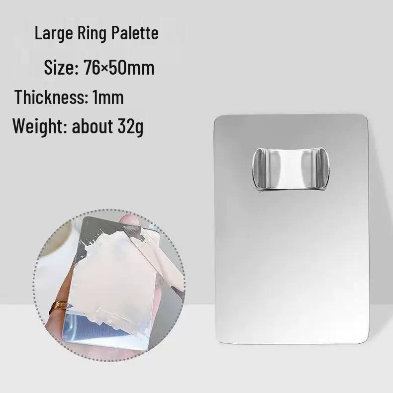Heart-Shaped Stainless Steel Palette with Double-Ended Spatula for Makeup Mixing